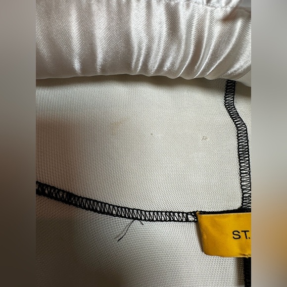 St. John Red, Black, and White Striped Cardigan - Picture 13 of 16